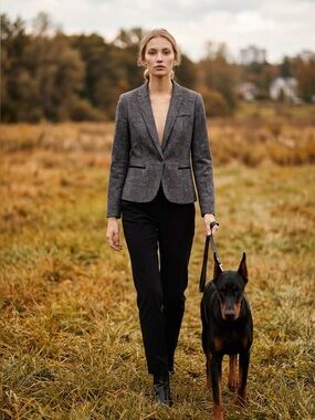 Tommy Hilfiger Women’s Black & White Plaid Tailored Blazer 4
